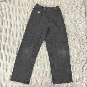 Russell Athletic Sweatpants Youth Medium Straight Leg Fleece Gray Elastic Waist